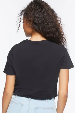 Twisted-Hem Crew Tee