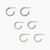 Twisted Open-End Hoop Earring Set