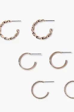 Twisted Open-End Hoop Earring Set