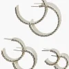 Twisted Open-End Hoop Earring Set