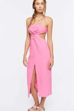 Twisted Strapless Midi Dress