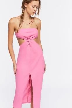 Twisted Strapless Midi Dress