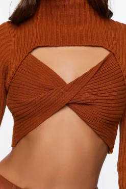 Twist-Front Combo Sweater