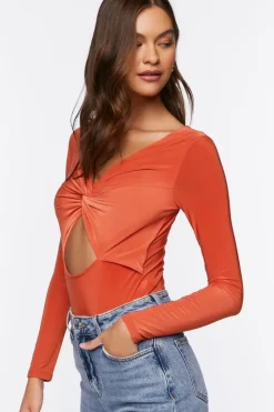 Twist-Front Cutout Bodysuit