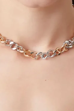 Two-Tone Curb Chain Necklace