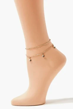 Upcycled Butterfly Charm Anklet Set