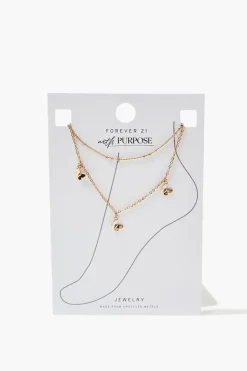 Upcycled Butterfly Charm Anklet Set