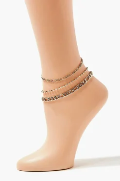 Upcycled Chain Anklet Set