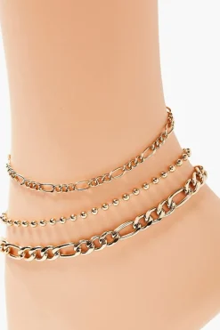 Upcycled Chain Anklet Set