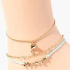 Upcycled Dolphin Charm Anklet Set