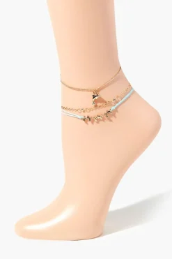 Upcycled Dolphin Charm Anklet Set