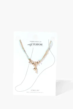 Upcycled Dolphin Charm Anklet Set