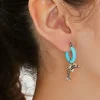 Upcycled Dolphin Hoop Drop Earrings