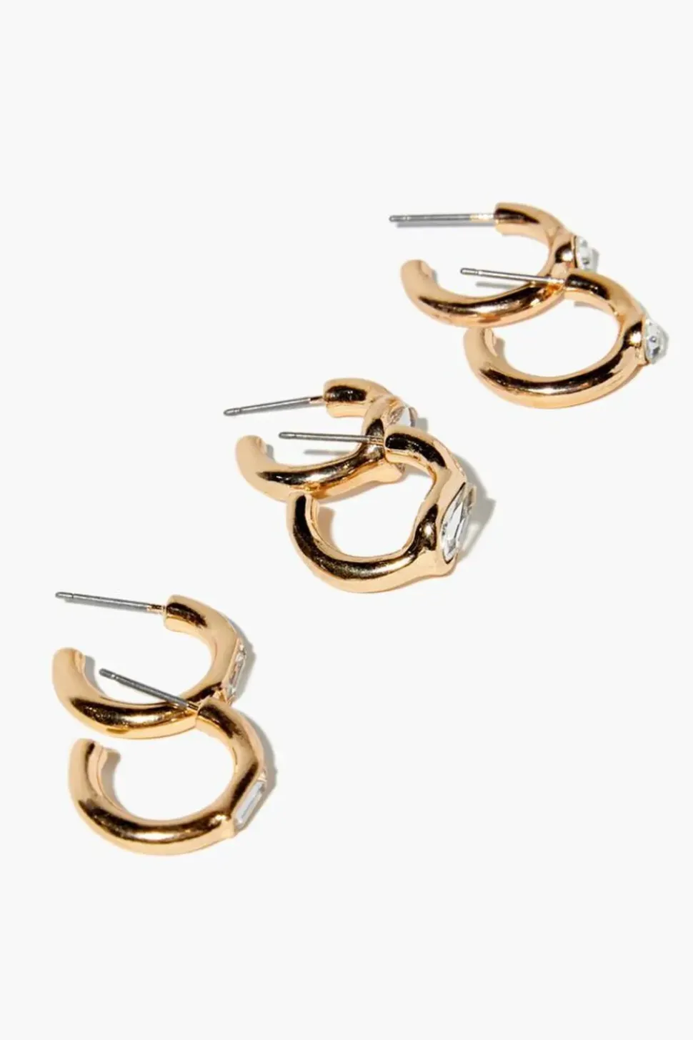 Upcycled Faux Gem Hoop Earring Set