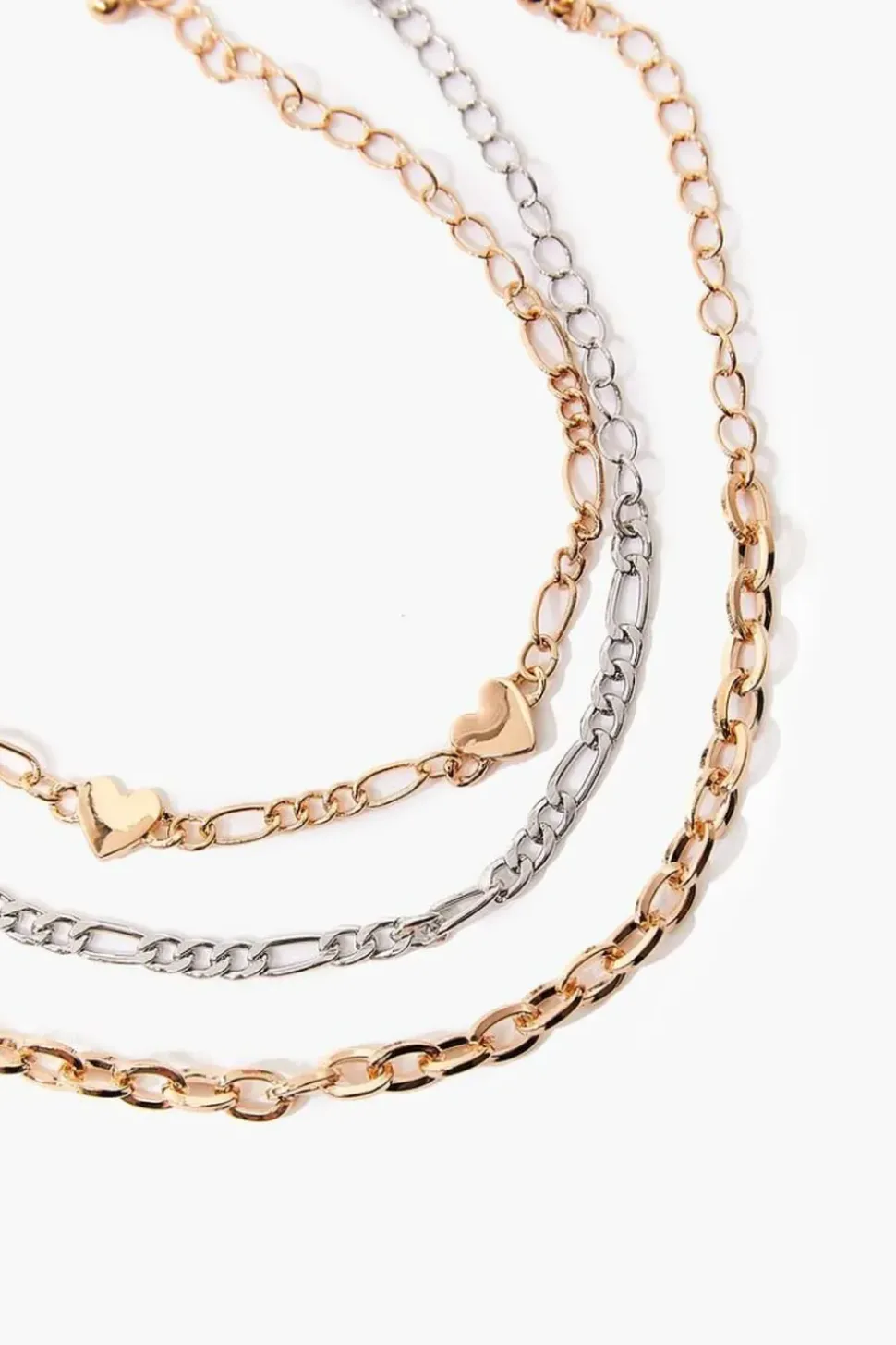 Upcycled Heart Chain Bracelet Set