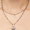 Upcycled Heart & Cross Necklace Set