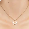 Upcycled Winged Heart Necklace