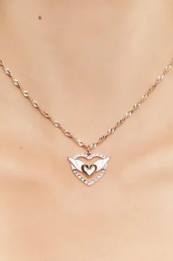 Upcycled Winged Heart Necklace