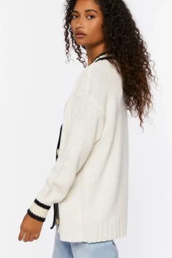 Varsity-Striped Cardigan Sweater