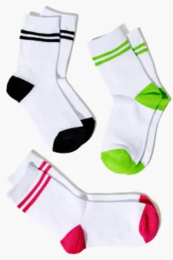 Varsity-Striped Crew Sock Set