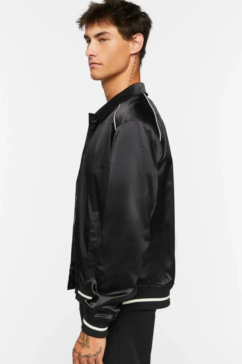Varsity-Trim Bomber Jacket