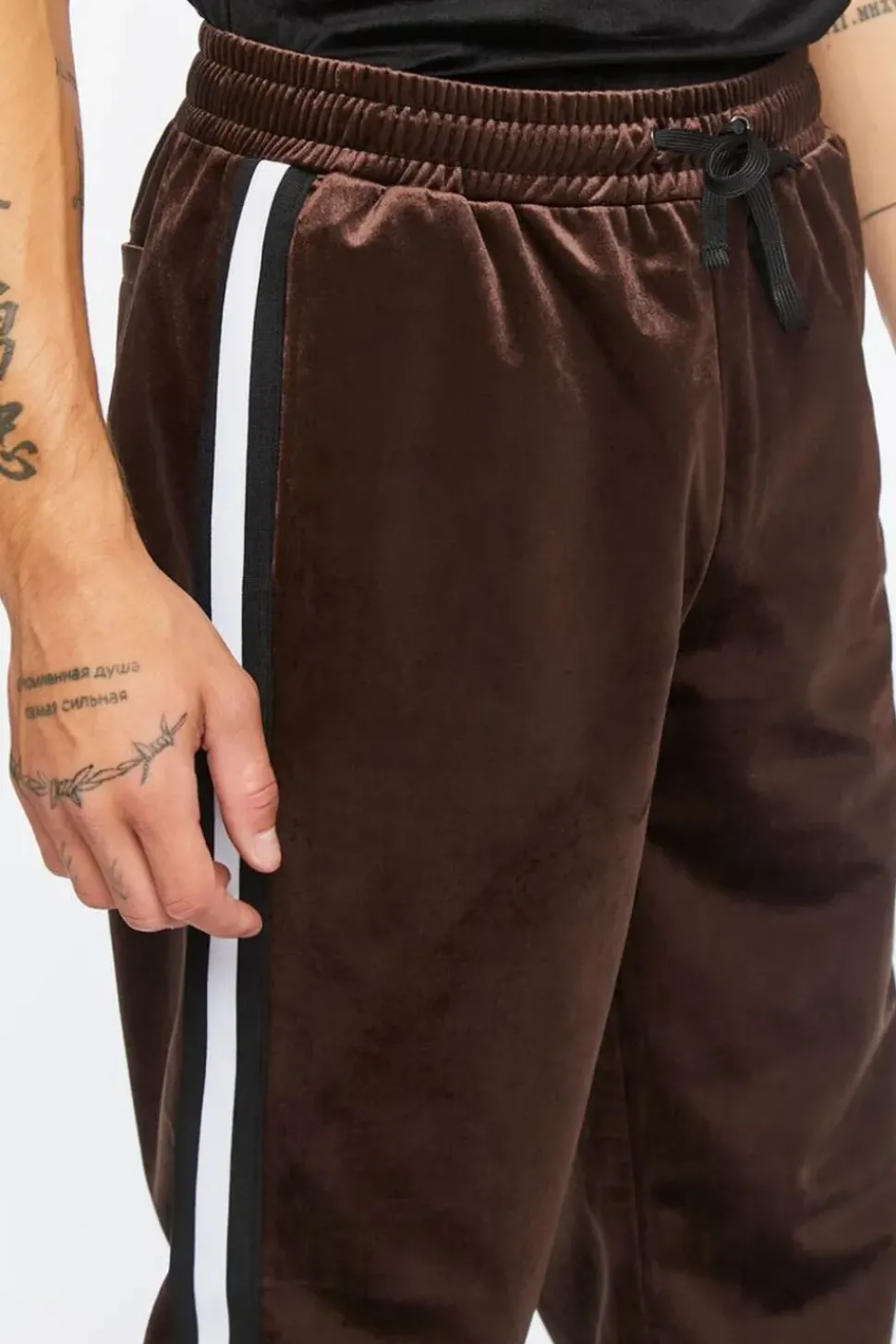 Velour Drawstring Slim-Fit Pants
