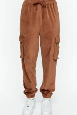 Velour Flap Pocket Joggers