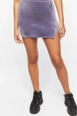 Velour High-Rise Mini Skirt