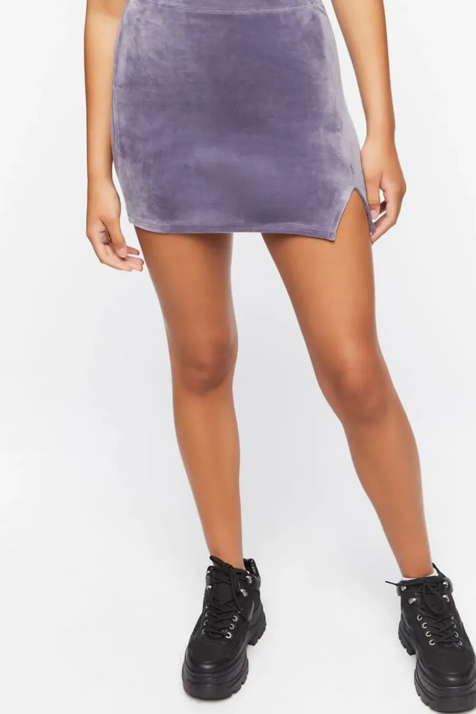 Velour High-Rise Mini Skirt