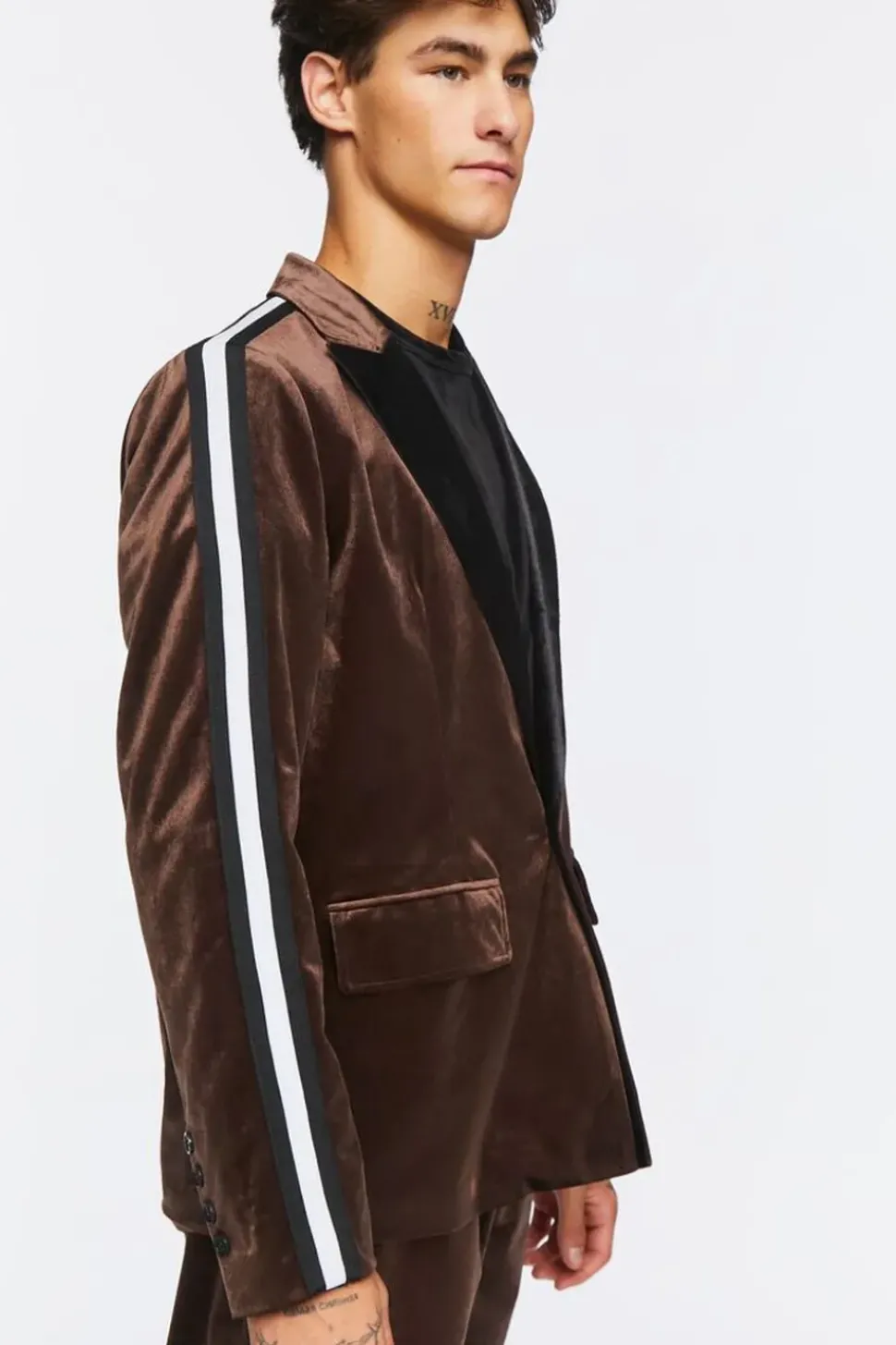 Velour Peak-Lapel Blazer