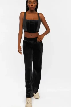 Velour Wide-Leg Pants