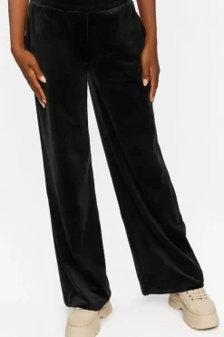 Velour Wide-Leg Pants