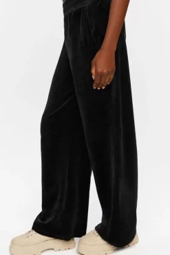 Velour Wide-Leg Pants