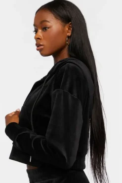 Velour Zip-Up Hoodie