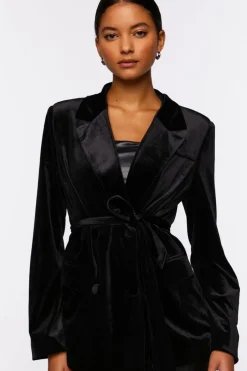 Velvet Belted Blazer