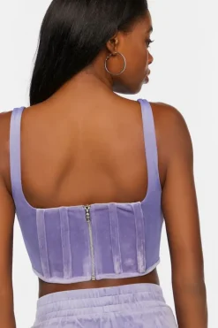 Velvet Bustier Crop Top