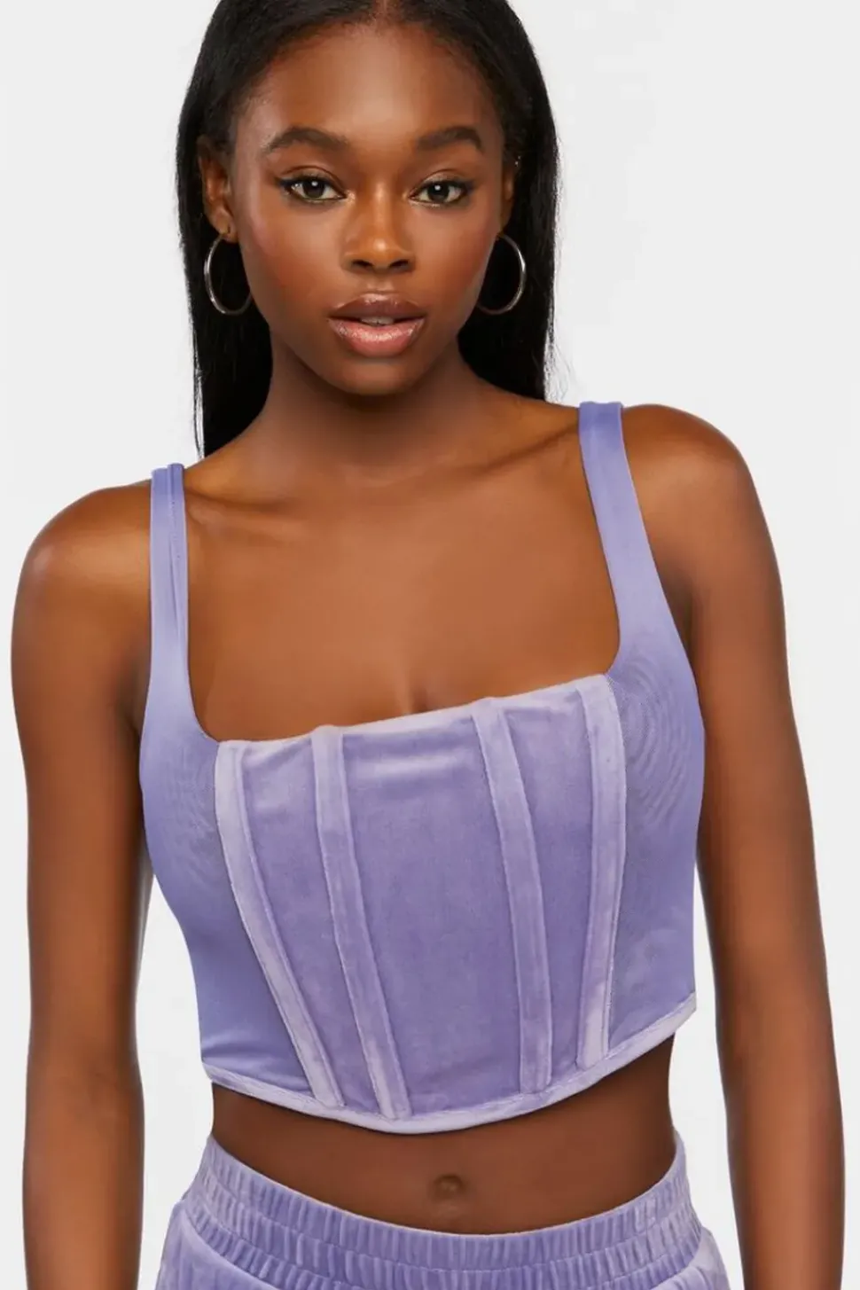 Velvet Bustier Crop Top
