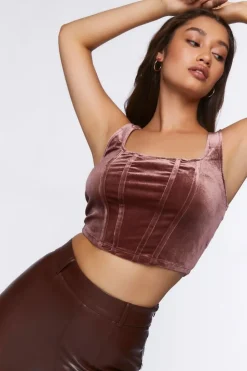 Velvet Cropped Tank Top