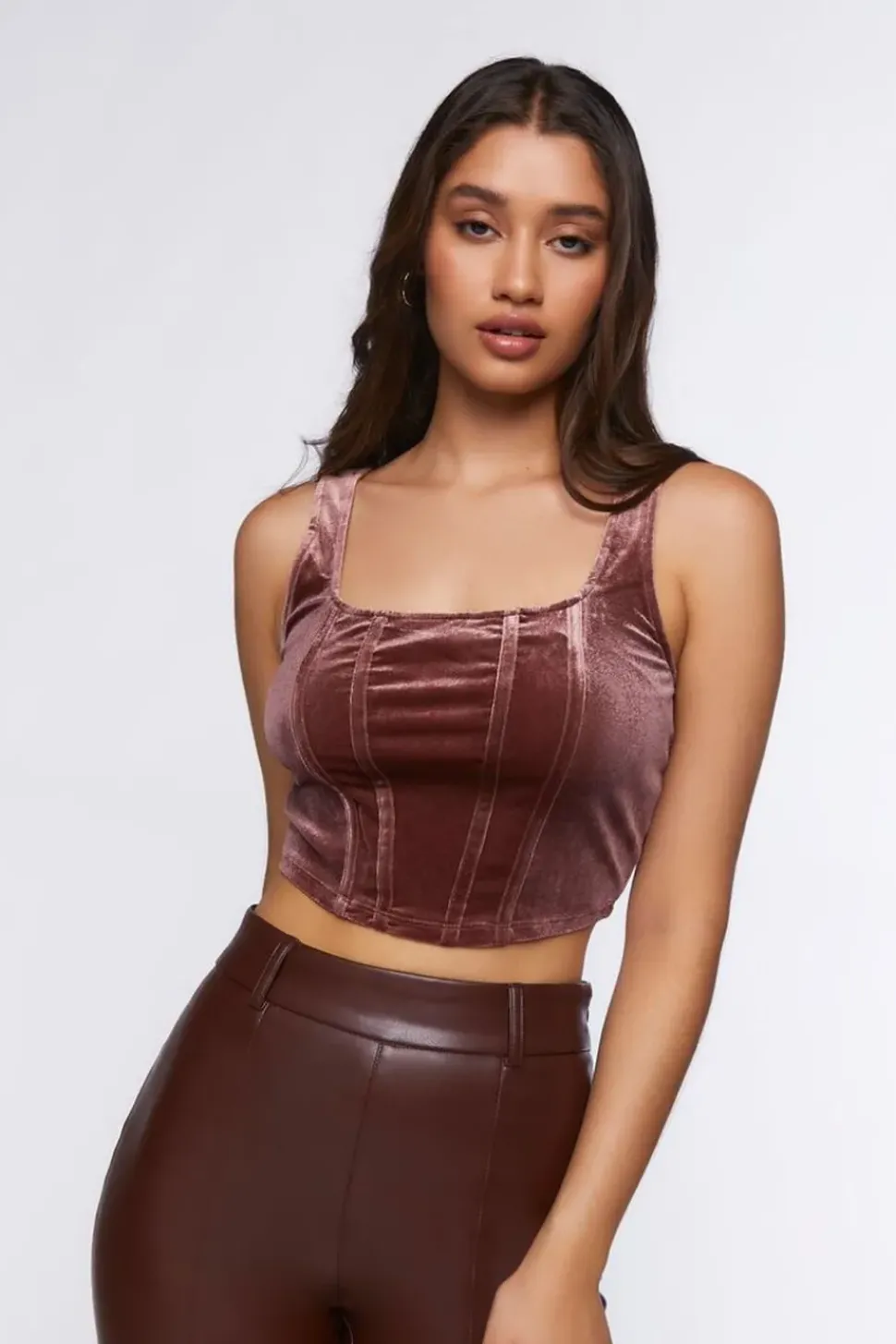 Velvet Cropped Tank Top
