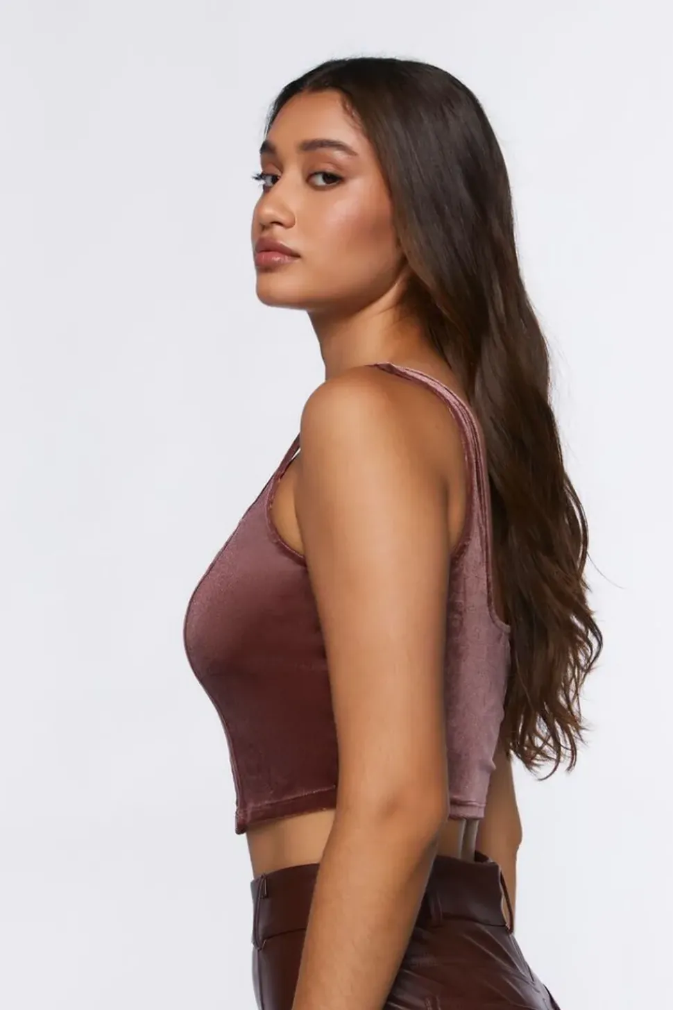 Velvet Cropped Tank Top