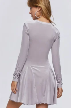 Velvet Fit & Flare Mini Dress
