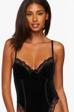 Velvet Floral Lace Bodysuit