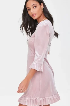 Velvet Flounce Mini Dress