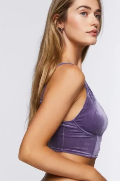Velvet Hook-And-Eye Bra