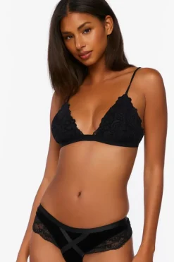 Velvet Lace-Trim Panties