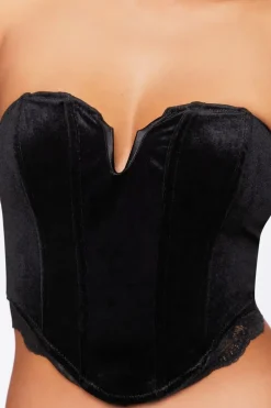 Velvet Lace-Up Corset