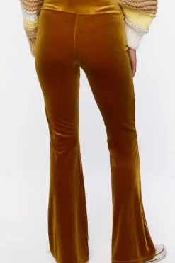 Velvet Mid-Rise Flare Pants