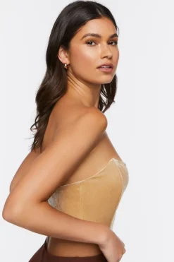 Velvet One-Shoulder Crop Top