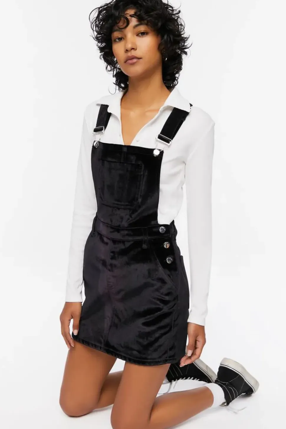 Velvet Overall Mini Dress