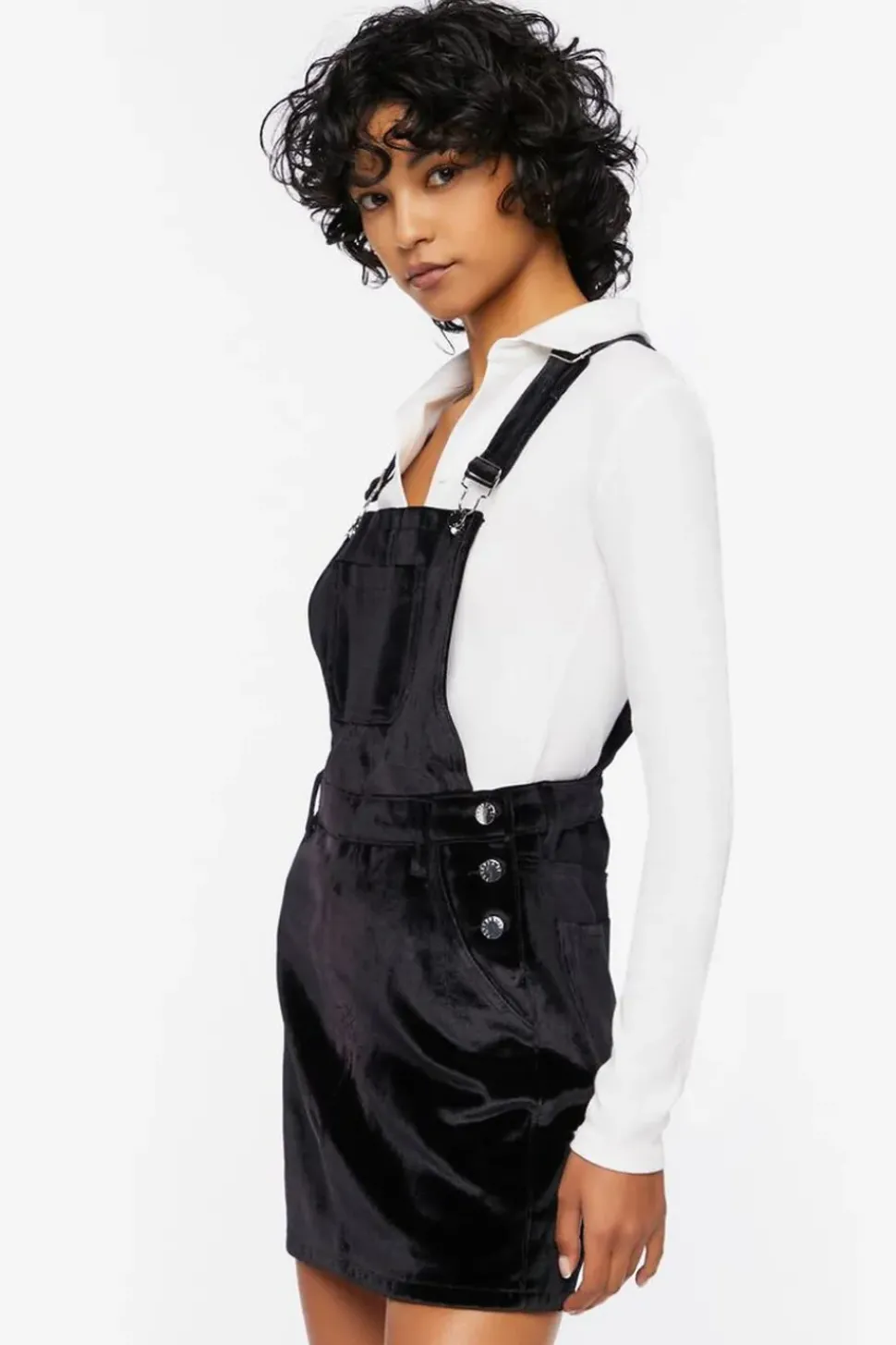 Velvet Overall Mini Dress